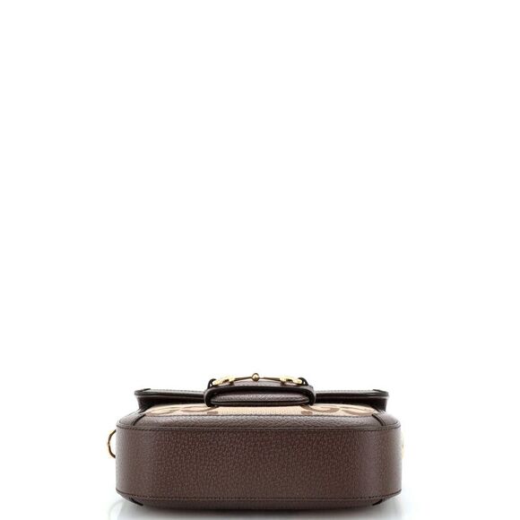 Gucci Horsebit 1955 Shoulder Bag Jumbo GG Canvas Mini Brown - Picture 4 of 8